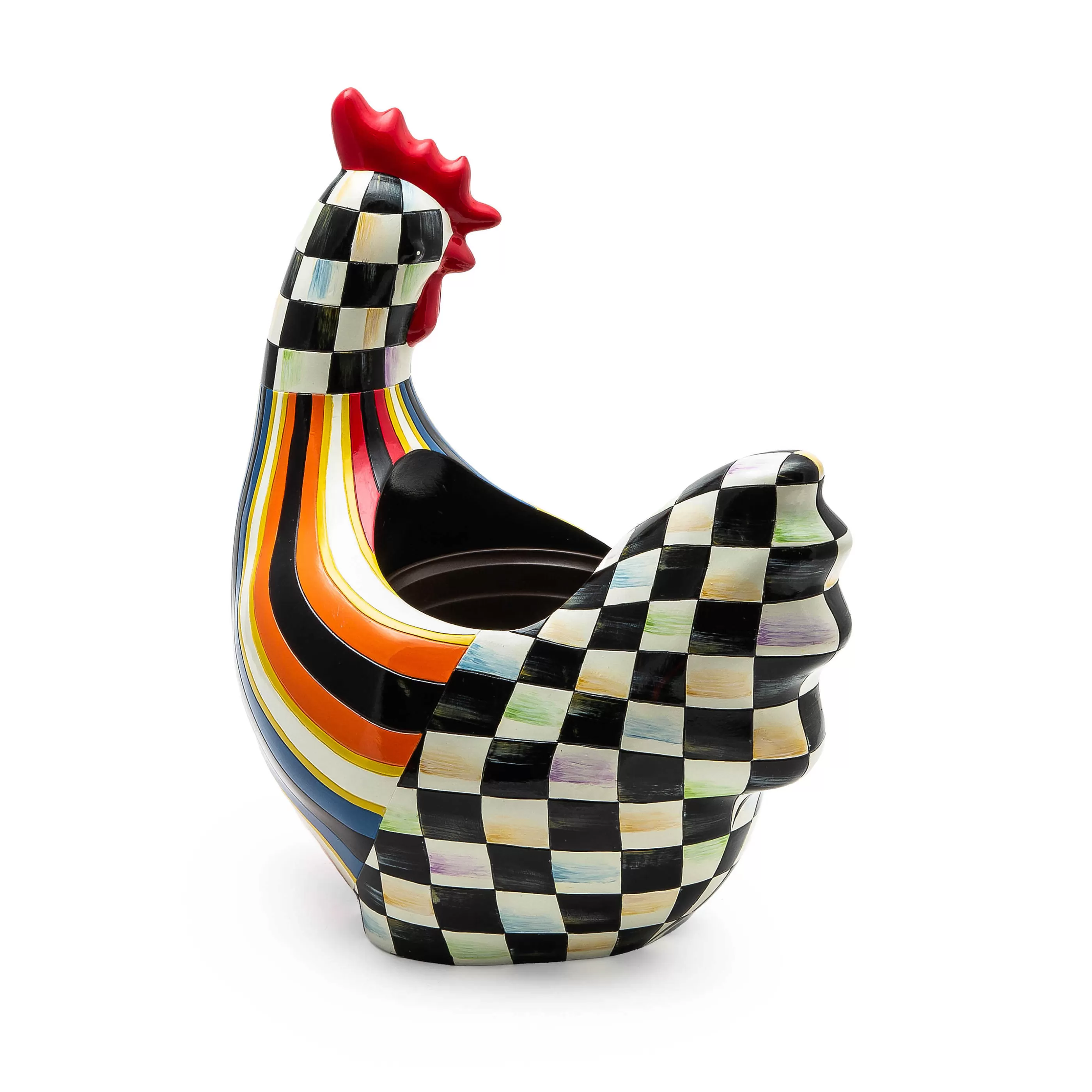 Pots & Planters>MacKenzie-Childs Avant Garden Chicken Planter - Stripe