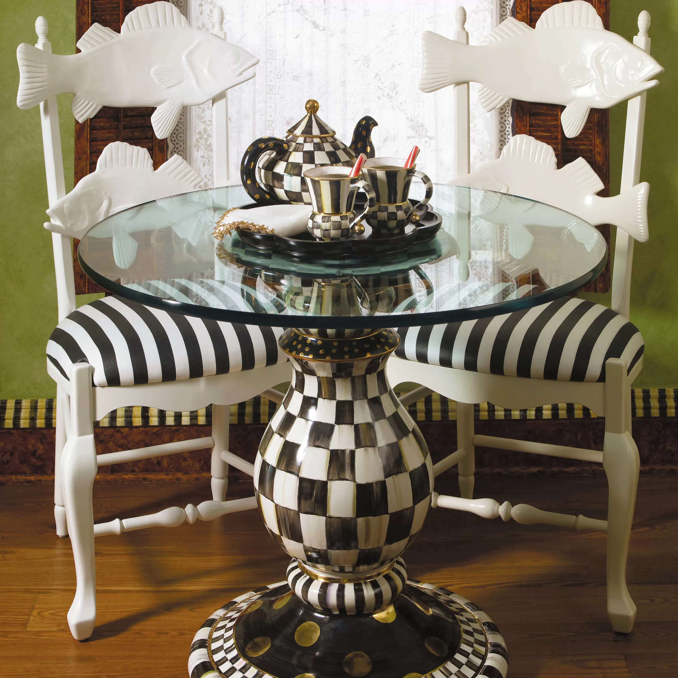 Dining Room & Kitchen>MacKenzie-Childs Courtly Check Pedestal Table Base