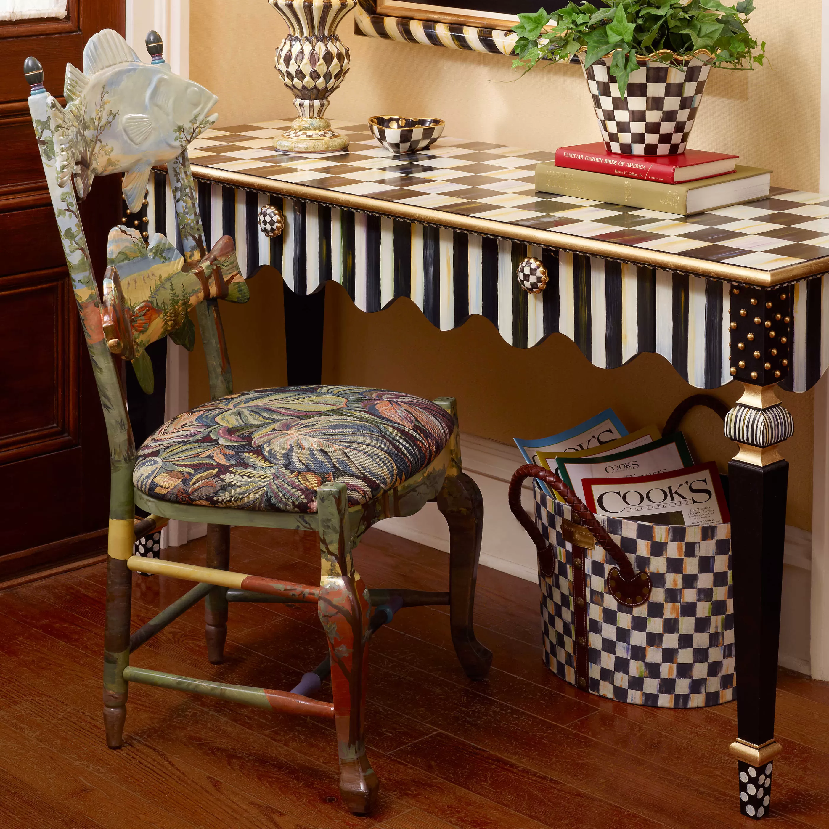 Storage Furniture>MacKenzie-Childs Courtly Stripe Console Table