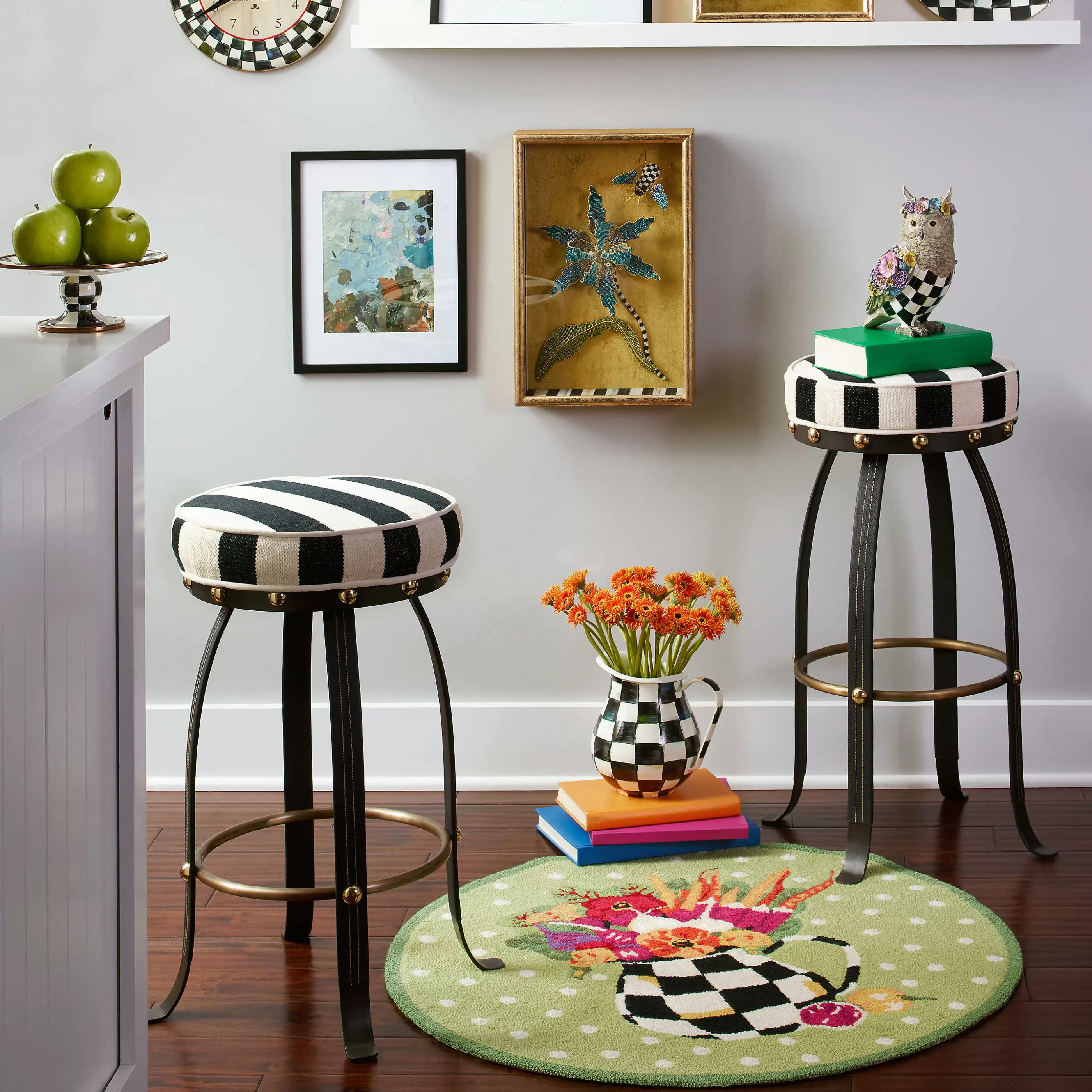 Dining Room & Kitchen>MacKenzie-Childs Flatiron Counter Stool - Black