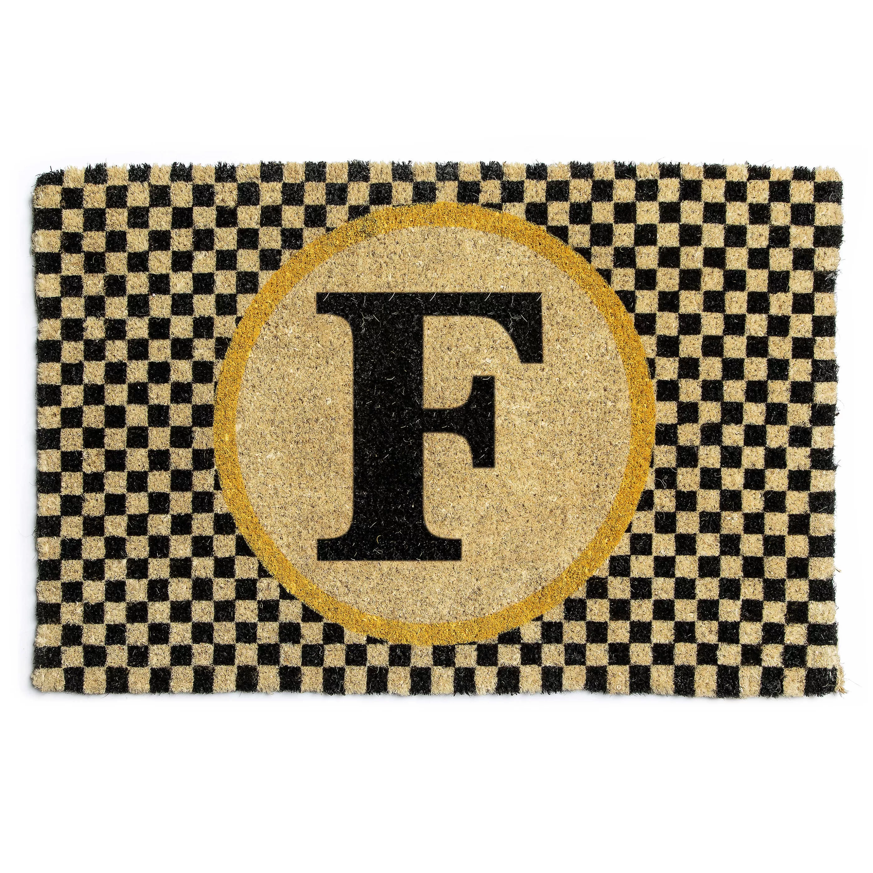 Outdoor Rugs & Mats>MacKenzie-Childs Single Letter Monogrammed Entrance Mat - F