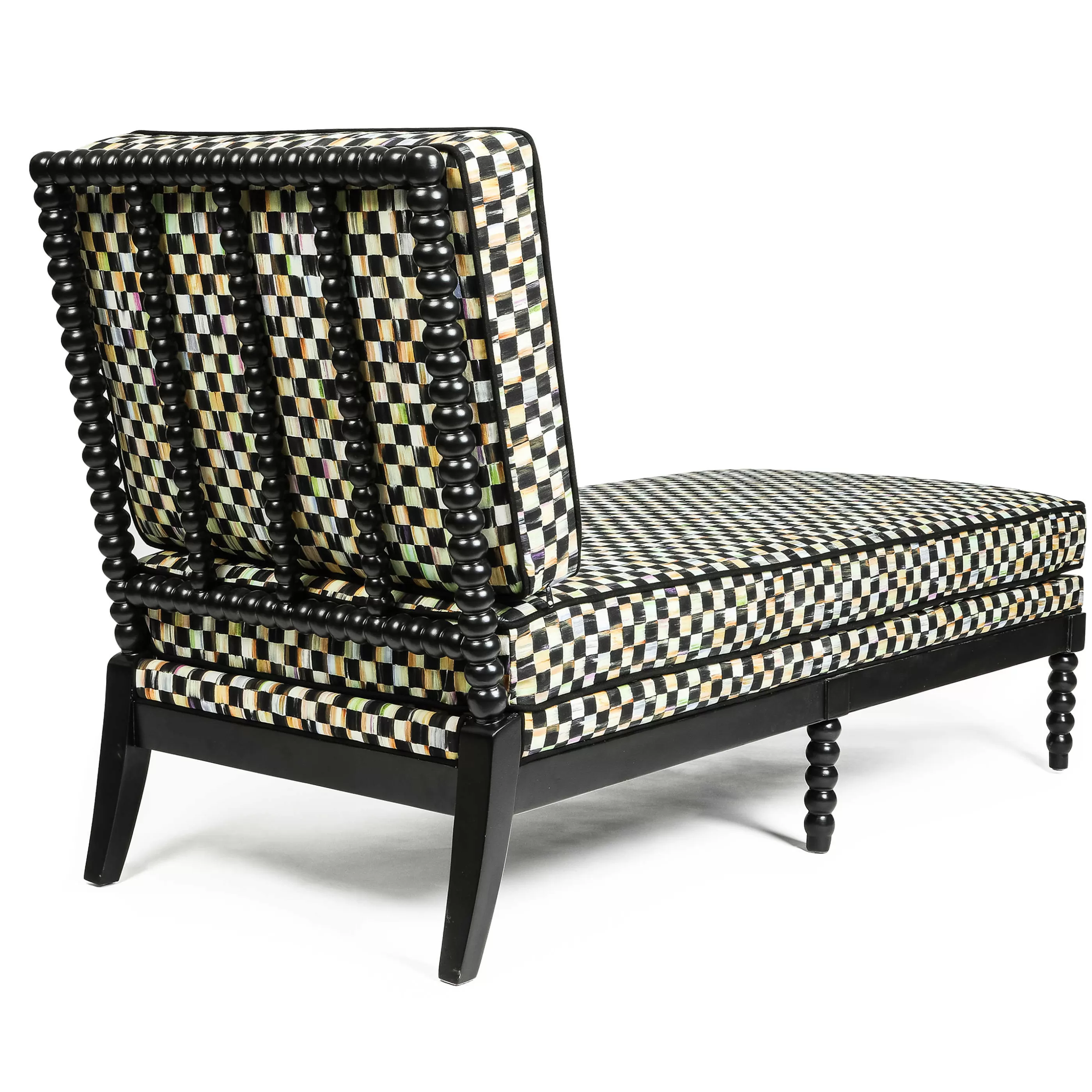 Outdoor Furniture>MacKenzie-Childs Spindle Check Outdoor Chaise