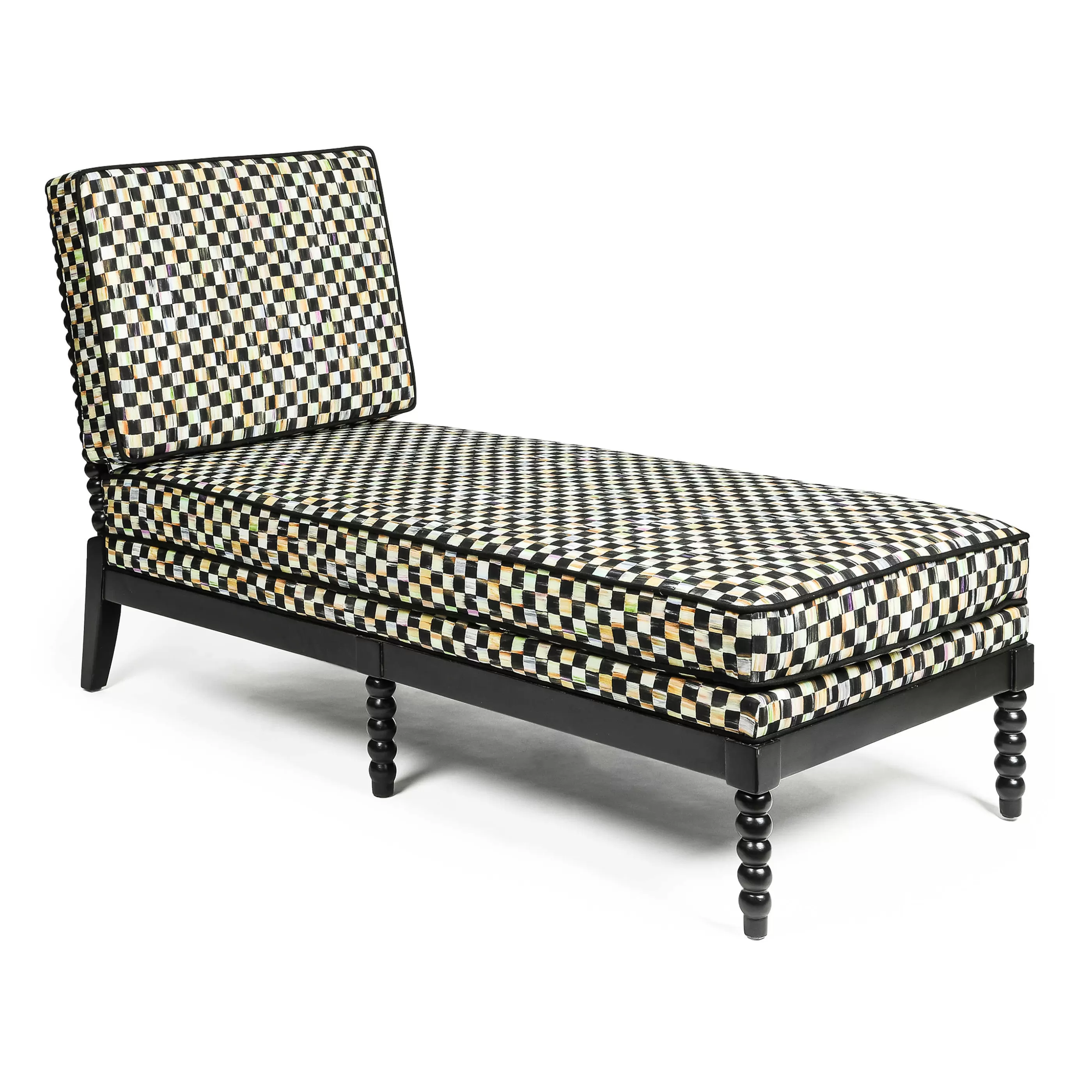 Outdoor Furniture>MacKenzie-Childs Spindle Check Outdoor Chaise