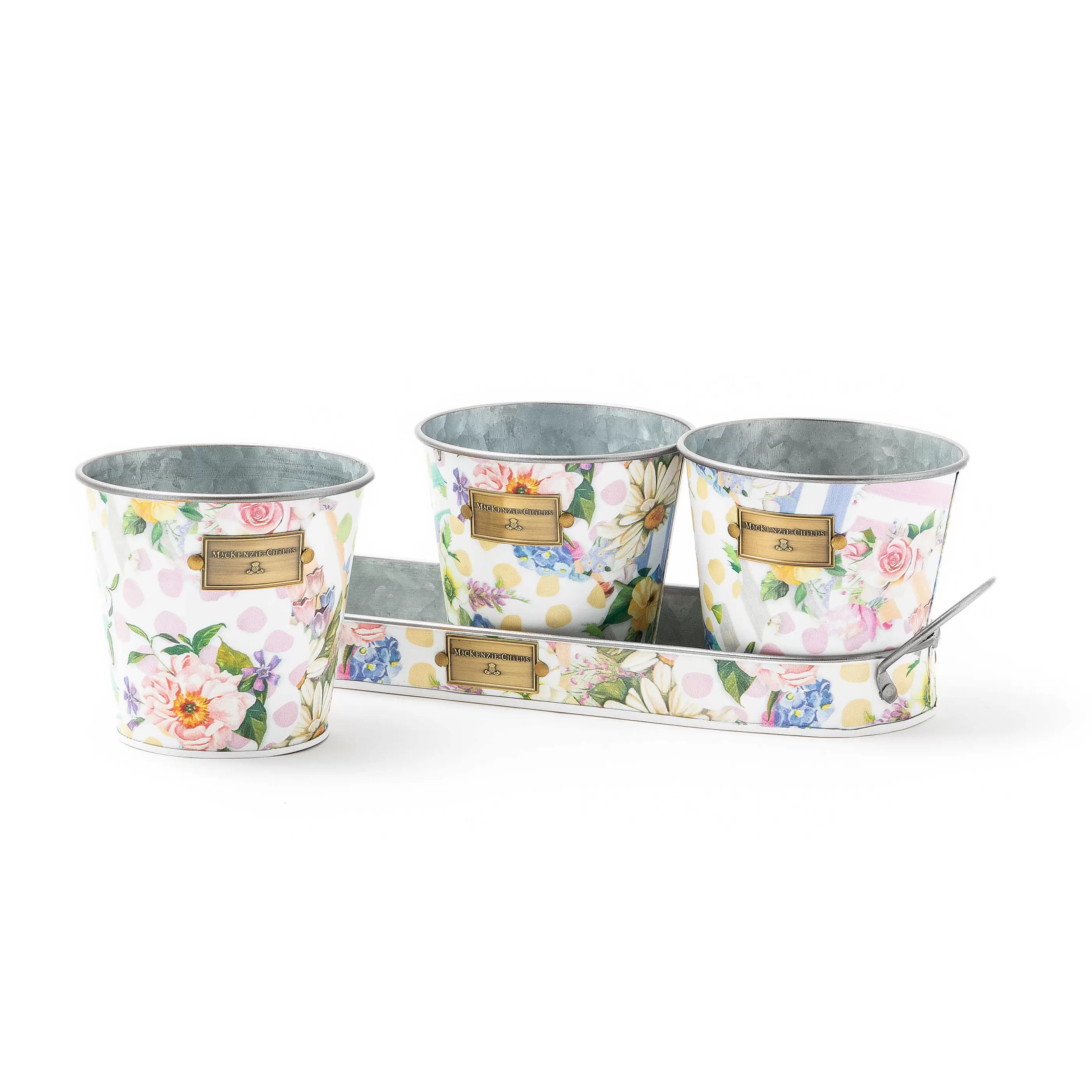 Pots & Planters>MacKenzie-Childs Wildflowers Herb Pots - Set Of 3